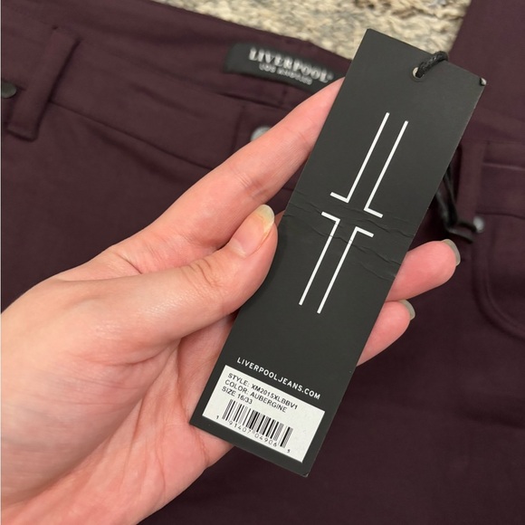 Liverpool Mid Rise Skinny Jeans Sz 16/33 NWT | Liverpool Skinny Jeans Aubergine- - Picture 9 of 14